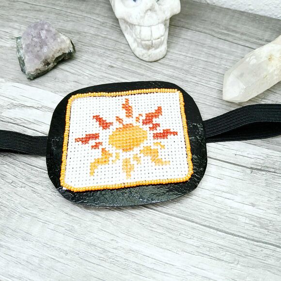 OOAK Sun Eye Patch, Adjustable Costume Accessory, Statement Vision Ocular Aid - Picture 4 of 5